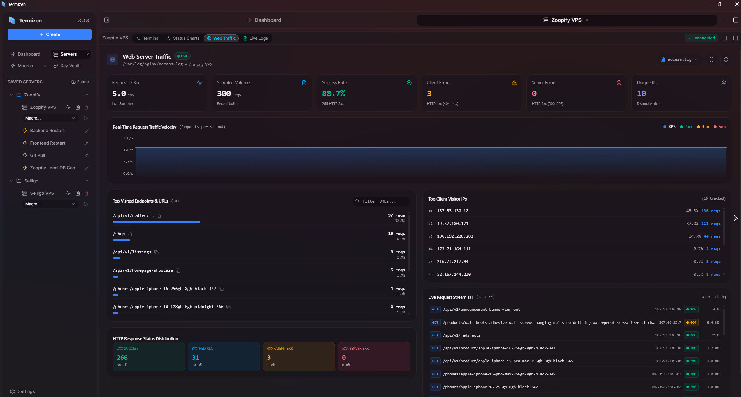 Termizen web traffic analytics